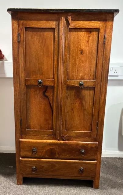Antique French Linen fold Press Gentlemen's Wardrobe Tall Boy Possibly Walnut?