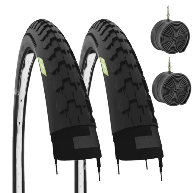 2 Copertoni Bici 26x2.125 + Camere Aria - Pneumatici Stradali Per MTB, Bici Elettrica, Valvola America - Foto 2