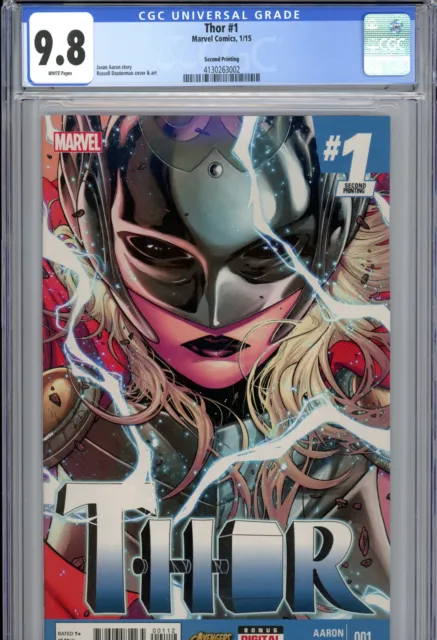 Thor #1 2nd Print (2015) Marvel CGC 9.8 White 1st Appearance of Jane Foster Thor
