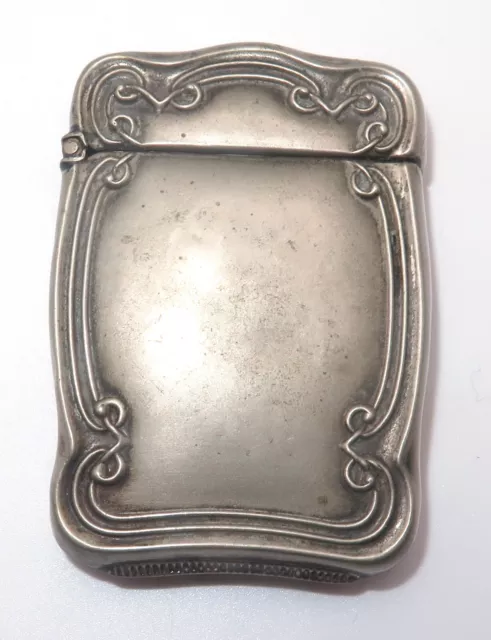 Vintage Antique Silver Art Nouveau Embossed Unique Match Safe Vesta Case 19.5g