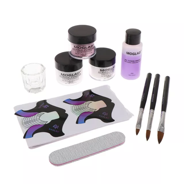 Pro Acrylic Nail Kit Powder Liquid Monomer Cup Manicure Brush Set Form Extension