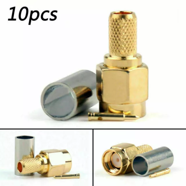 10Pcs Connettore SMA Male Plug Crimp RG58 RG142 LMR195 RG400 Cavo Dritto