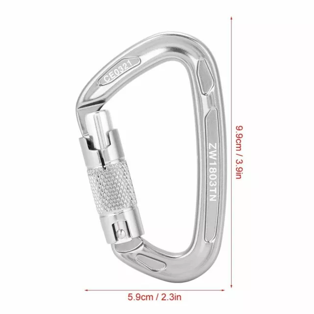 25KN Alloy SCREW LOCK CARABINER SNAP CLIP HOOK KARABINER CARABINA CLIMBING