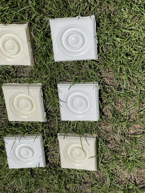 Antique 1880's ROSETTE TRIM Plinth Block VICTORIAN DOOR Molding Lot Of 14 2