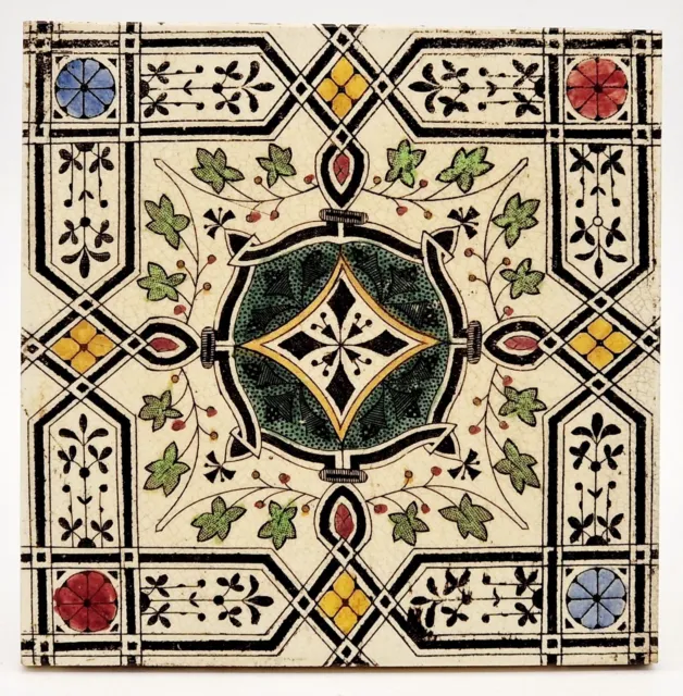 Antique Fireplace Tile Transfer Print & Tint Elijah Birch C1884