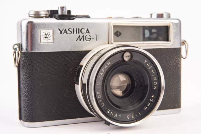 Yashica MG-1 35mm Film Rangefinder Camera w 45mm f/2.8 Lens Parts or Repair V14