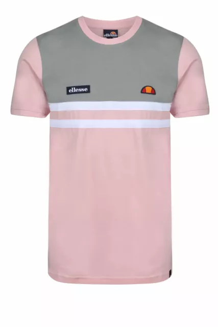 ELLESSE Dúo Rayas Camiseta Rosa/Gris / Blanco