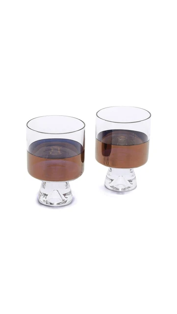 Tom Dixon Tank Low Ball Glasses Set, Clear/Copper, One Size