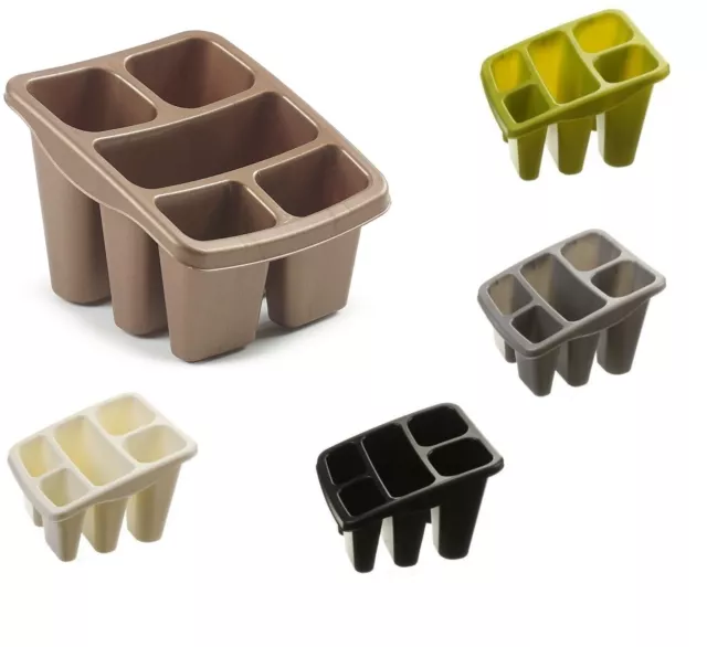 Cutlery Utensil Holder Drainer Draining Sink Caddy Tidy Stand Plastic Storage