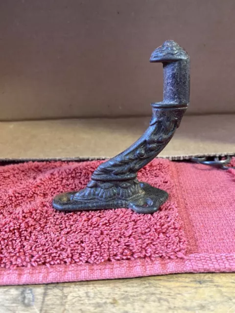 Vintage Antique Cast Iron Handrail Bracket Holder Bannister Ornate Architectural