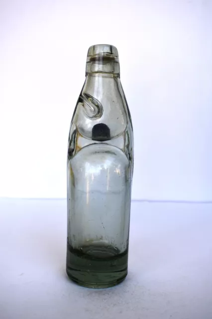 Vintage Soda Bouteille Codd Cou Marbre Bouchon Transparent Sasni V Brand Rare