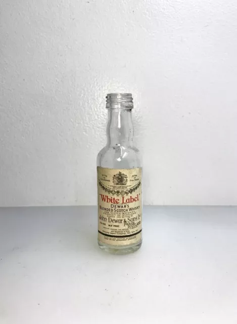 MINIATURE WHISKY BOTTLE (EMPTY):  DEWARS WHITE LABEL SCOTCH WHISKY,  1970's