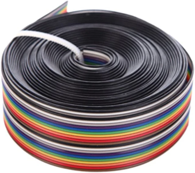 16.5Ft/5M 20Pin Rainbow Color Flat Ribbon Cable IDC Wire Cable