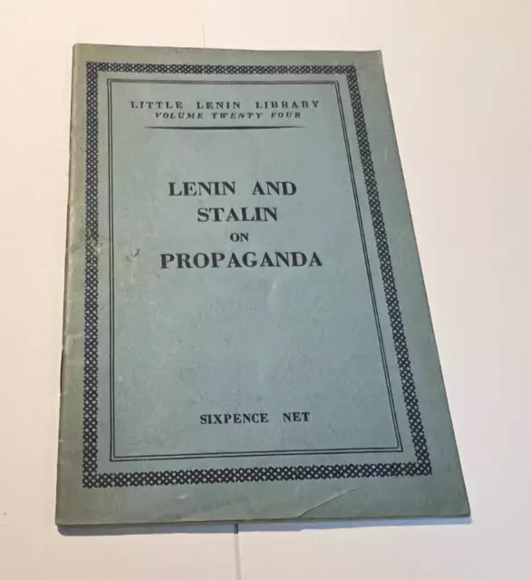 Vintage Lenin & Stalin On Propaganda Historical Political booklet 32 pages 1960s