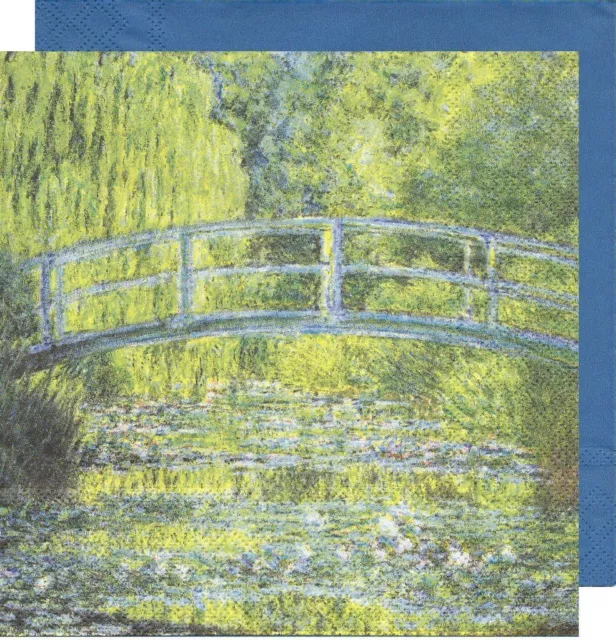 Lot de 2 Serviettes en papier Le Pont Japonais Giverny Monet Decoupage Collage