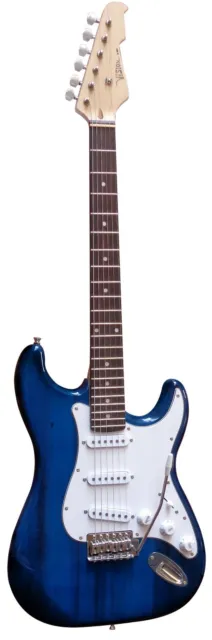 Guitare électrique ST5 bleu foncé, kit - accordeur - amplificateur GW15, sac, bande, câble 2
