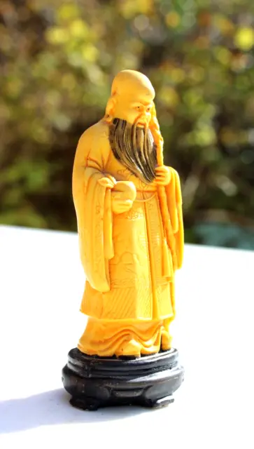 Vintage Shou Lao Resin Figurine Chinese God Of Longevity
