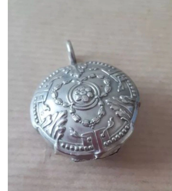 Pendentif Ancien En Argent Massif - Bijou Traditionnel Vintage - Occasion