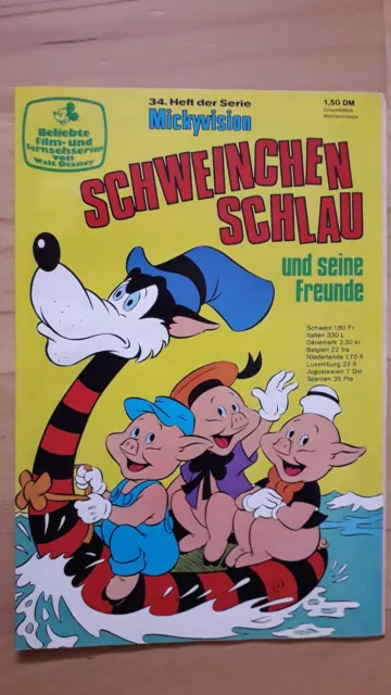 Walt Disneys Mickyvision Nr.34 Schweinchen Schlau - Z1-2 Comicheft Ehapa