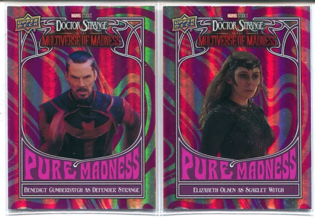 (2) 2023 Upper Deck Marvel Doctor Strange Pure Madness Pm-10, Pm-20