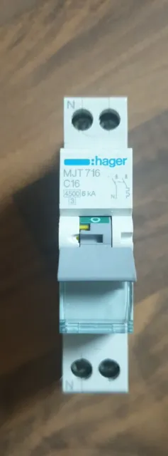 Disjoncteur Mono 2P HAGER 16A MJT716/MJT 716