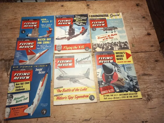 Vintage RAF Royal Air Force Flying Review 7 Ausgaben aus 1960 Flugzeugmagazin