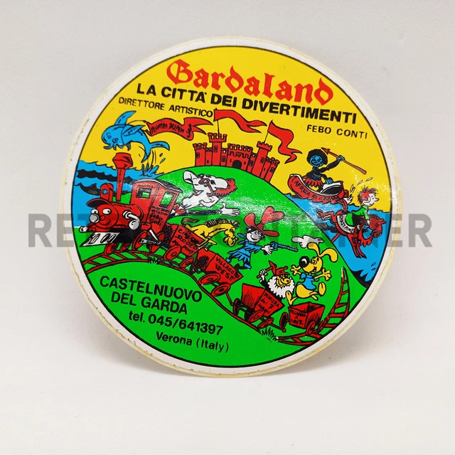 Adhésif Vintage Gardaland - Aster Liner Saturno 7 - Sticker Publicitaire 80s - Italie