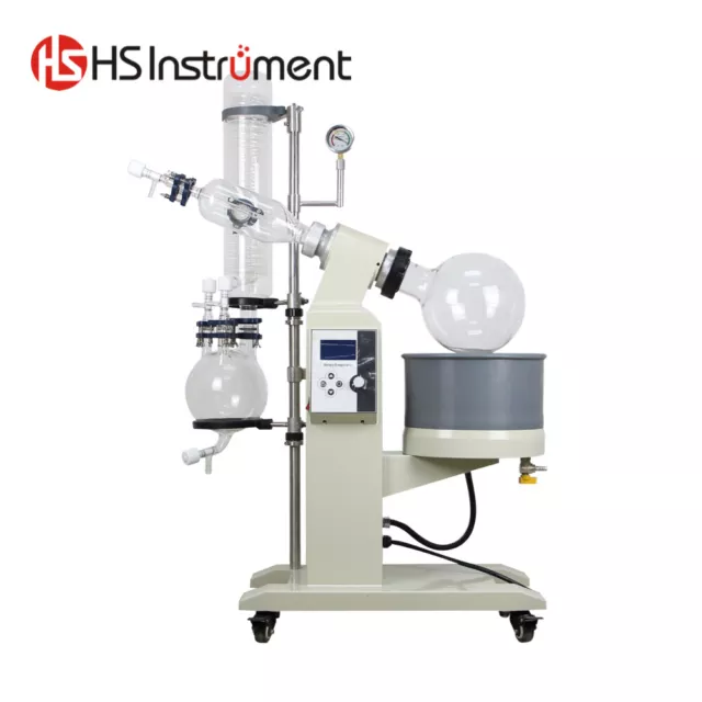 HS 5L Rotary Evaporator RotoVap wth Cold Trap Condenser Auto-Lift 110V