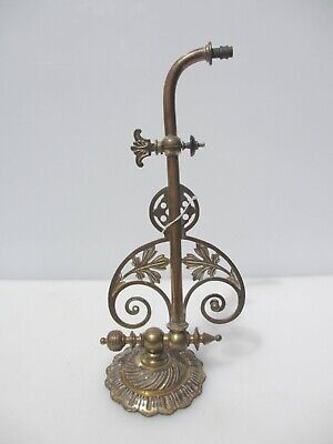 Victorian Brass Gas Wall Light Sconce Lamp Antique Old Gilt Georgian Rococo Leaf 3