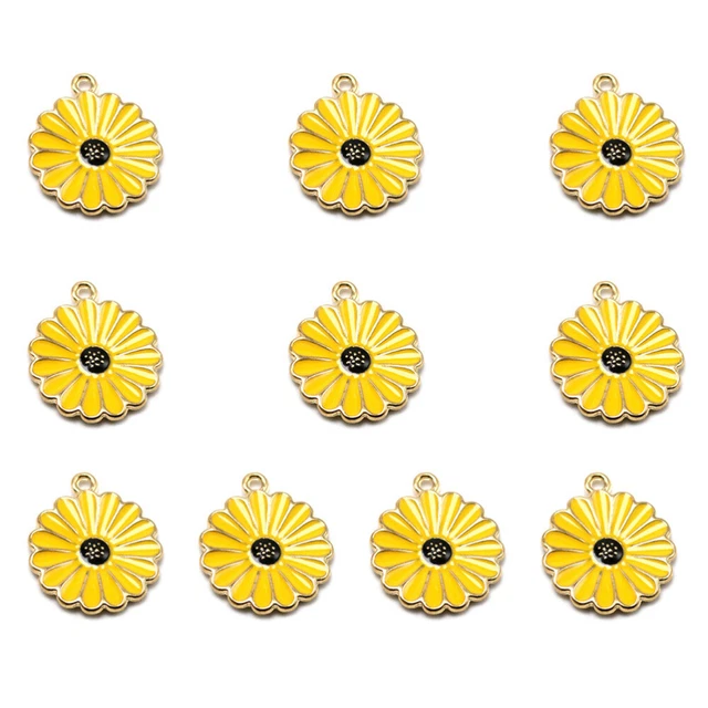 10 Stück Legierung Sonnenblumen Anhänger Mode Charms DIY Schmuck Herstellung Zub