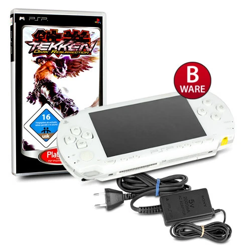 Psp Console 1004 Blanc/Blanc #11B + Origin Câble Du Chargeur + Tekken Dark