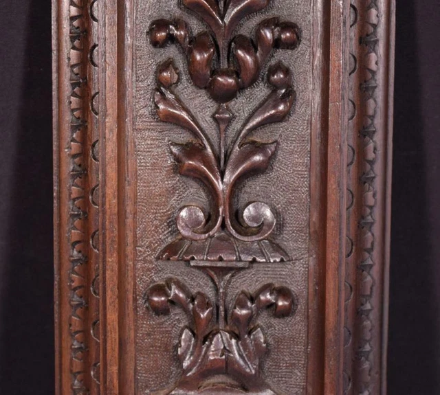 *French Antique Architectural Panel Door Solid Walnut Wood Highly Carved Salvage 5