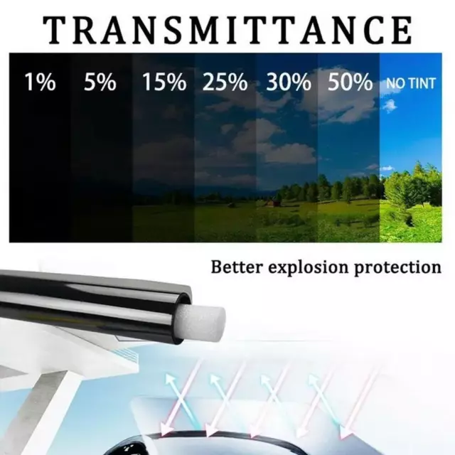 Black Sun Strip Fade Visor Tint Tinting Film Windscreen DIY Decal R1U1 Van V3P4