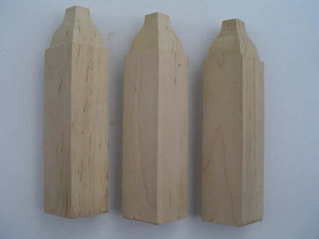 3 Birch Baseboard outside Corner Blocks.1 13/16ths" Square x 7" Tall.
