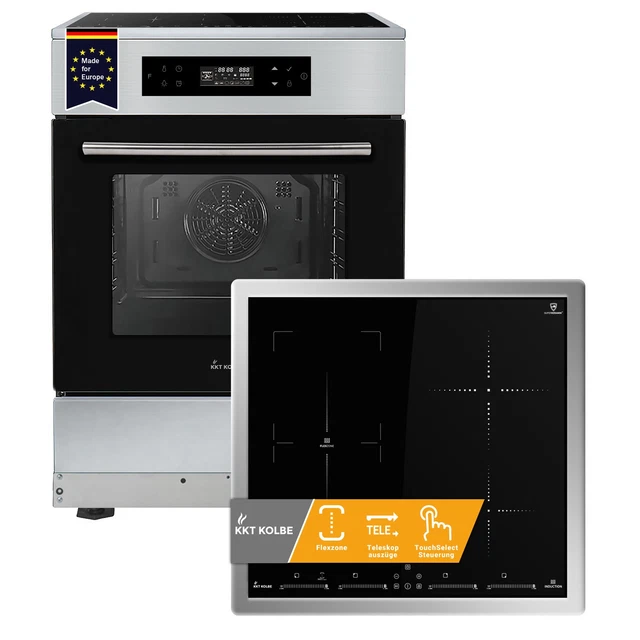 Kit Cuisinière Encastrable KKT KOLBE – Four EB8010ED + Plaque Induction IH85900ED, Noir