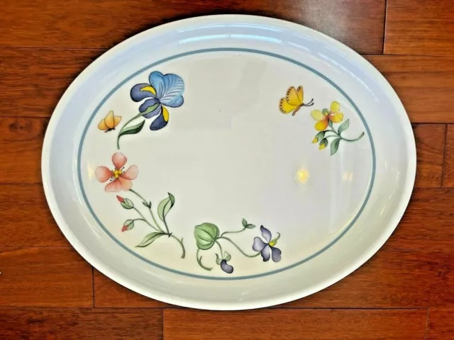 Villeroy & Boch Mariposa Large Oval Plastic Melamine Serving Tray 19.5" Floral