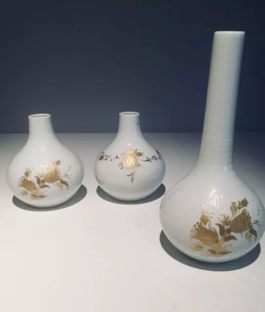 Ensemble de 3 Vases en porcelaine de Rosenthal par Bjorn Wiinblad ( RARE )