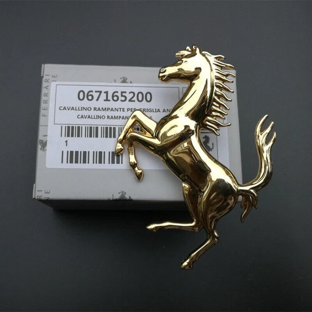 1PC Ferrari California Front Bumper Horse Emblem Gold 67165200 New