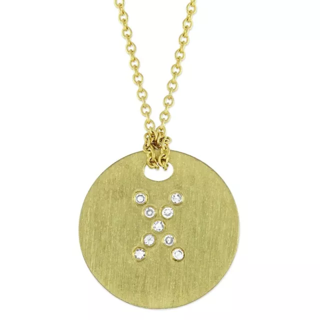 ROBERTO COIN Tiny Treasures Diamond Letter "X" Medallion Necklace 18K Gold $790