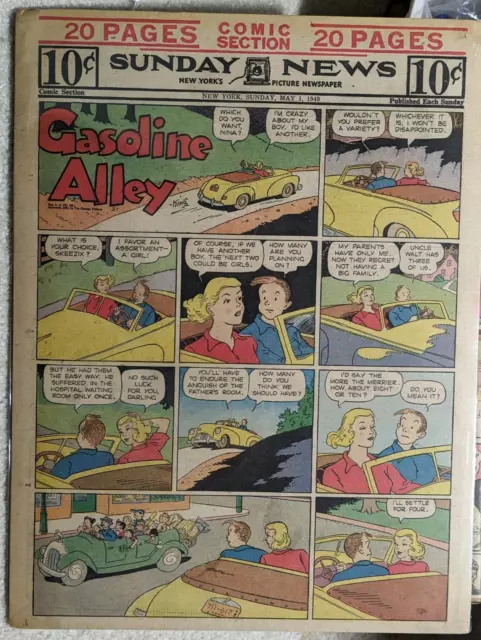 1949 Gasoline Alley/by King Sunday Comic Strip 11x15