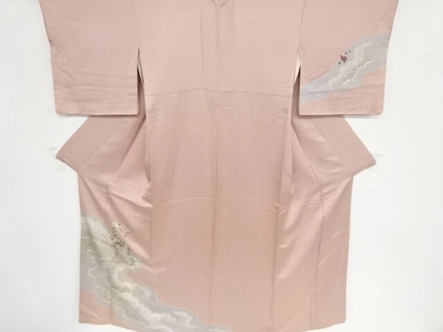 44325# Japanese Kimono / Antique Kimono / Embroidery / Shibori / Flowers