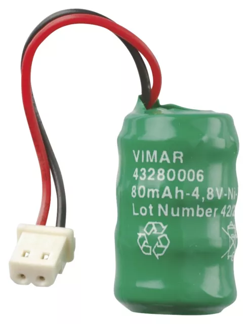 VIMAR 00910 Batteria ricaricabile Ni-MH 4,8V 80mAh per torce elettroniche