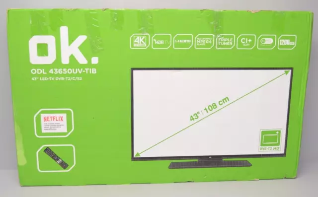 OK. ODL 43650UV-TIB SMART TV 108cm 43 Zoll 4K Ultra-HD Fernseher HDR &Rechnung