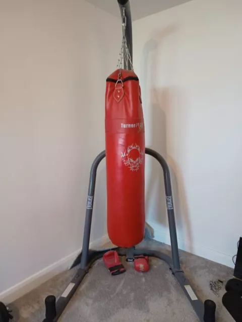 Red heavy bag and everlast frame