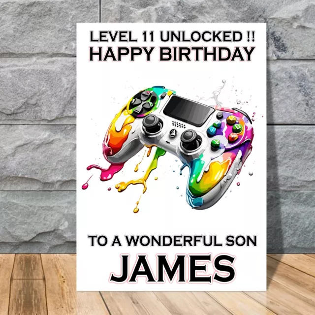 Personalised Gaming Birthday Card Gamer Teenage Brother Nephew Grandson Son Card