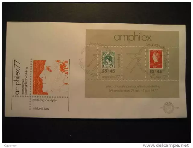 NETHERLANDS Gravenhage 1977 Amphilex Royal Family Block Sheet Stamps On Stamps T