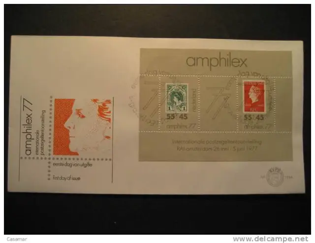 Netherlands Gravenhage 1977 Amphilex Royal Family Block Sheet Stamps On Stamps T