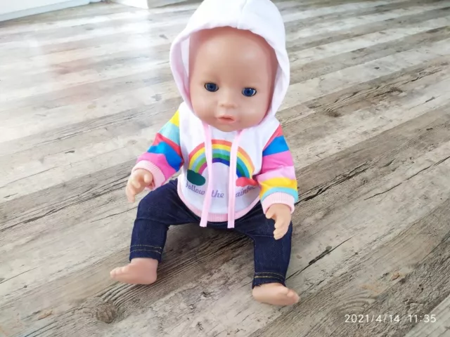 17 Zoll Baby Puppen Kleidung, 17 Zoll Puppe Regenbogen Outfit - 2 Stück 17 Zoll Puppen Outfit