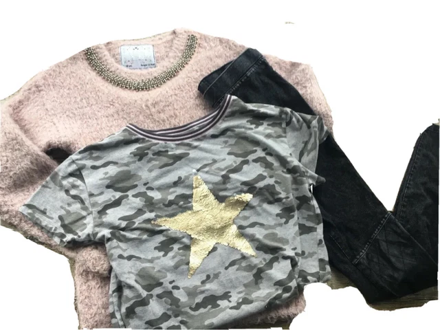 PACCHETTO JEANS RAGAZZA Abbigliamento Età 11-12 Anni Maglione Jeans Scintille Top SUCCESSIVO