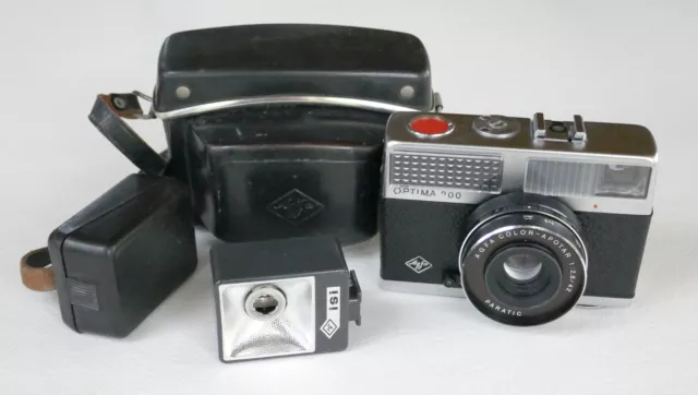 appareil photo Agfa Optima 200 sensor flash étui 24x36 Fotokamera 135 mit Tasche